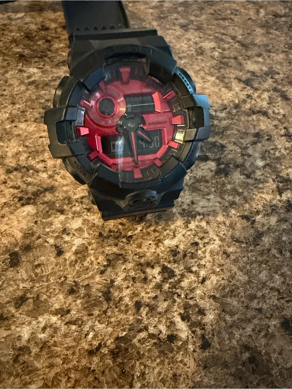 Casio G-Shock 700AR-1A Black/Adrenaline Red Mens Resin Watch!!
